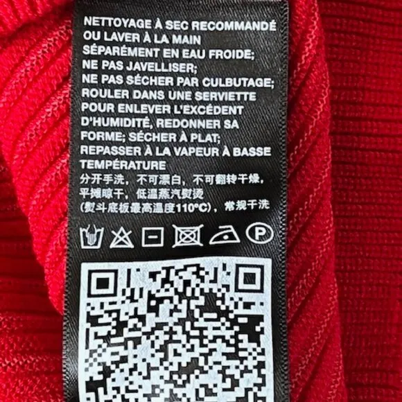 Lafayette 148 Women Ribbed Pullover Red Sweater Boat Neck 34 long Sleeves Small