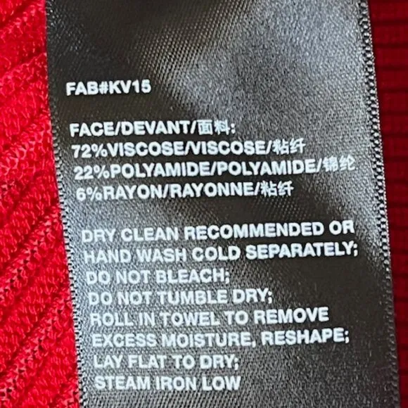 Lafayette 148 Women Ribbed Pullover Red Sweater Boat Neck 34 long Sleeves Small
