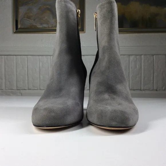 L'Agence Angelique Suede Bootie in charcoal