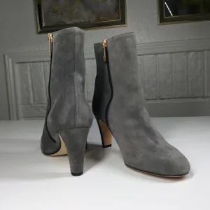 L'Agence Angelique Suede Bootie in charcoal