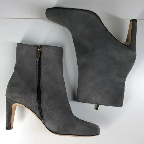 L'Agence Angelique Suede Bootie in charcoal