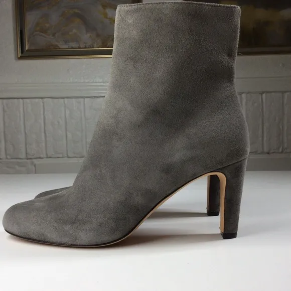 L'Agence Angelique Suede Bootie in charcoal