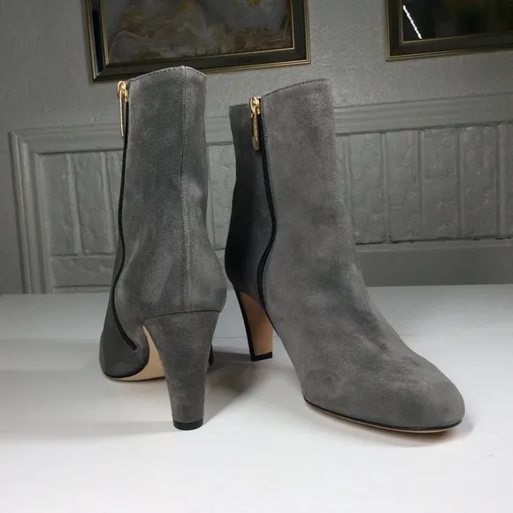 L'Agence Angelique Suede Bootie in charcoal