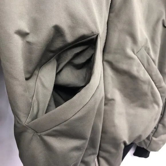 L'AGENCE Ilaria Army Green Puffer Bomber Jacket Size XS