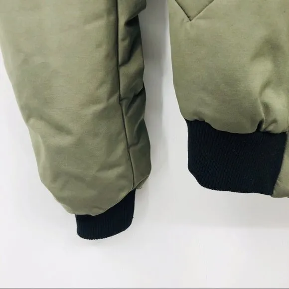 L'AGENCE Ilaria Army Green Puffer Bomber Jacket Size XS