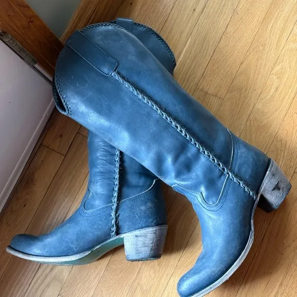 LANE Plain Jane Denim Blue Boots size 10