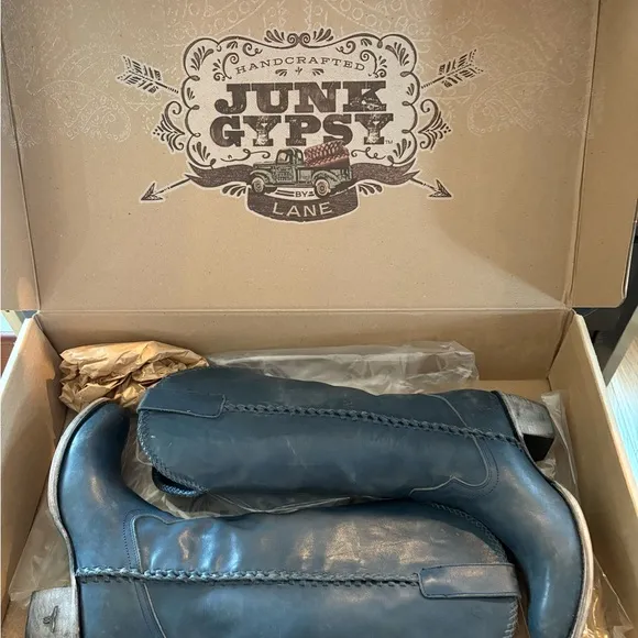 LANE Plain Jane Denim Blue Boots size 10