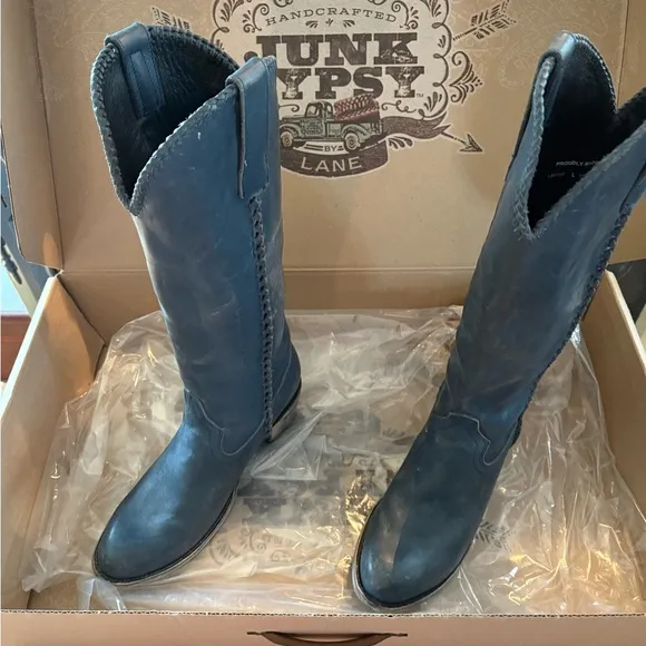 LANE Plain Jane Denim Blue Boots size 10