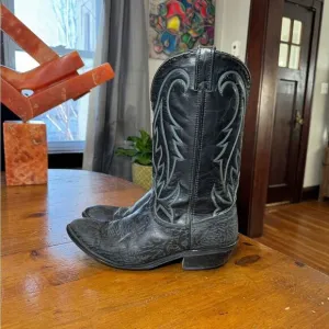 Laredo Black Leather Cowboy Boots Sz 12 EE