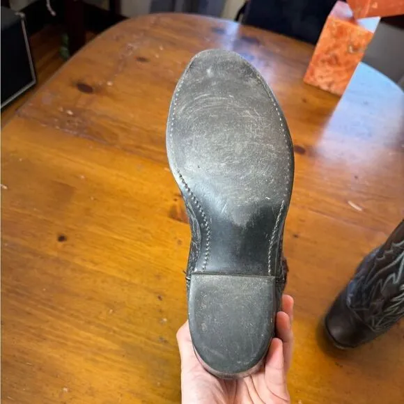 Laredo Black Leather Cowboy Boots Sz 12 EE