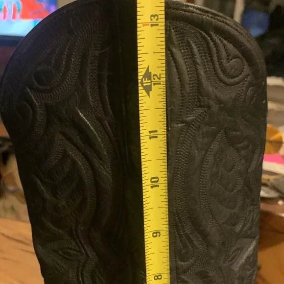 LARRY MAHAN COLLECTABLE BLACK LEATHER GORGEOUS STITCHED AND TOOLED COWBO…