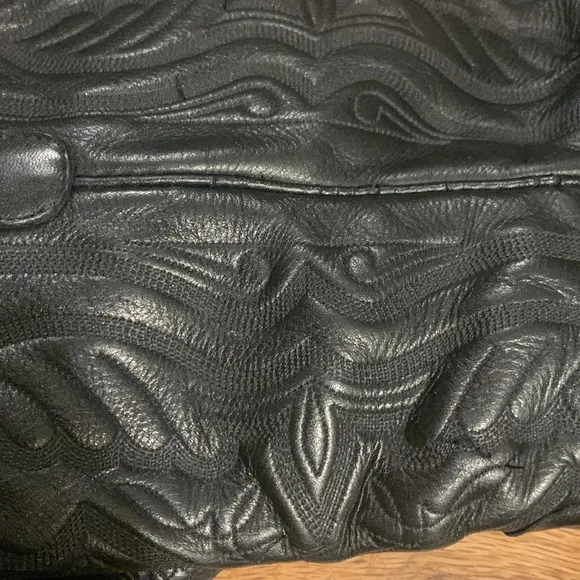 LARRY MAHAN COLLECTABLE BLACK LEATHER GORGEOUS STITCHED AND TOOLED COWBO…