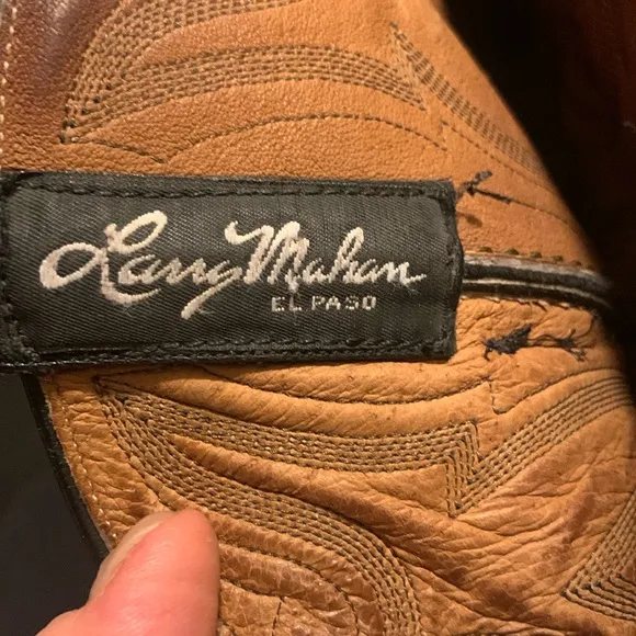 LARRY MAHAN COLLECTABLE BLACK LEATHER GORGEOUS STITCHED AND TOOLED COWBO…