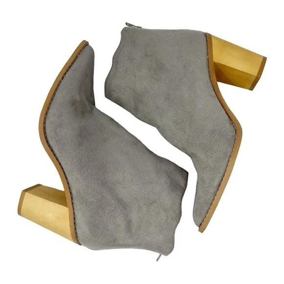 LASCANA Grey Ankle Wavy Edge Booties