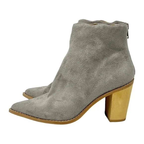 LASCANA Grey Ankle Wavy Edge Booties