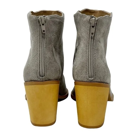 LASCANA Grey Ankle Wavy Edge Booties