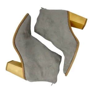 LASCANA Grey Ankle Wavy Edge Booties