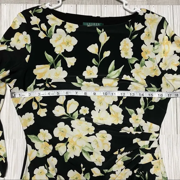 Lauren Ralph Lauren Floral Print Jersey midi dress long sleeve.