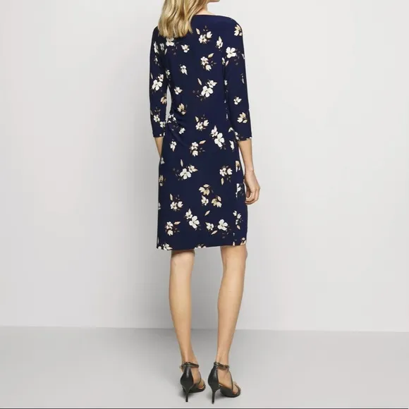Lauren Ralph Lauren Floral Print Jersey midi dress long sleeve.