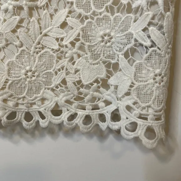 Lauren Ralph Lauren White Lace Sheath Dress Cap Sleeve Knee Length 10 - T$