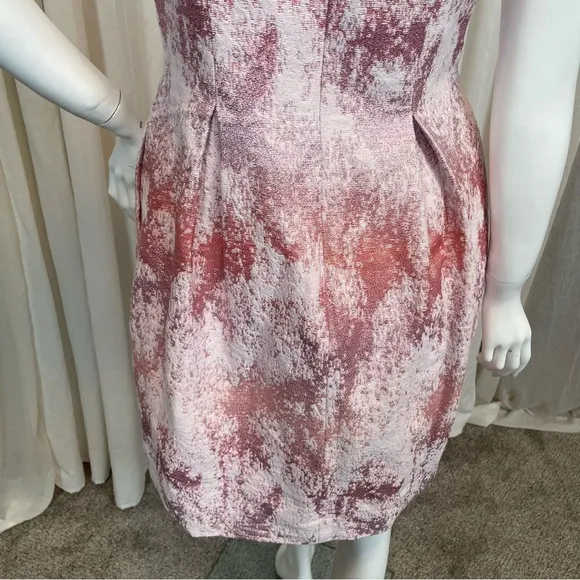 Lela Rose Baby Pink Boat Neck A-line Dress Silk Lined Size 8