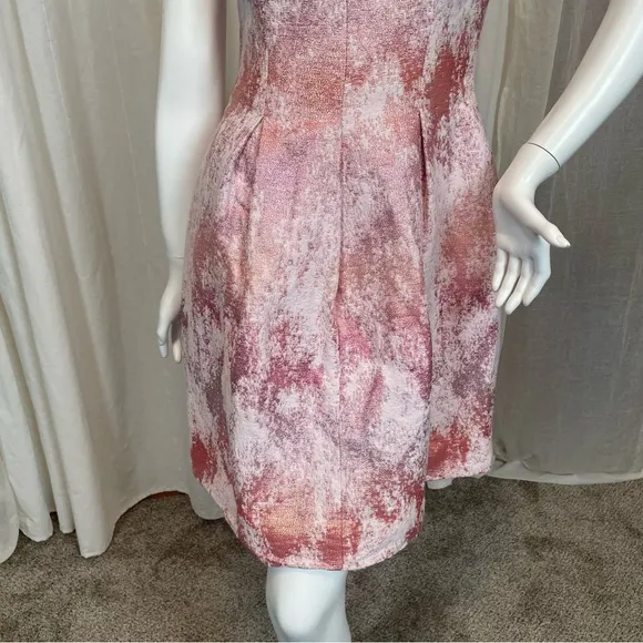 Lela Rose Baby Pink Boat Neck A-line Dress Silk Lined Size 8