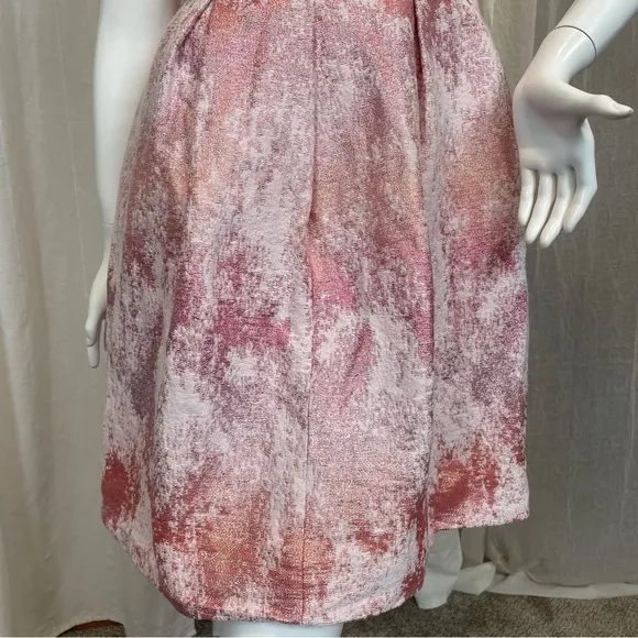 Lela Rose Baby Pink Boat Neck A-line Dress Silk Lined Size 8