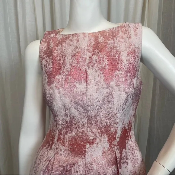 Lela Rose Baby Pink Boat Neck A-line Dress Silk Lined Size 8