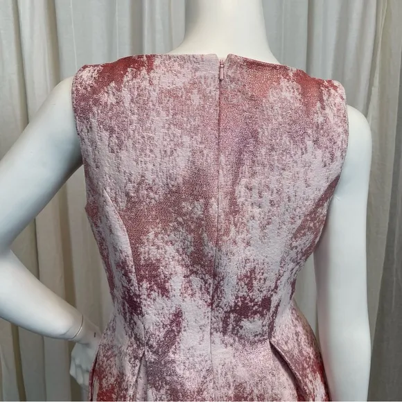 Lela Rose Baby Pink Boat Neck A-line Dress Silk Lined Size 8
