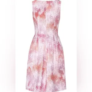 Lela Rose Baby Pink Boat Neck A-line Dress Silk Lined Size 8