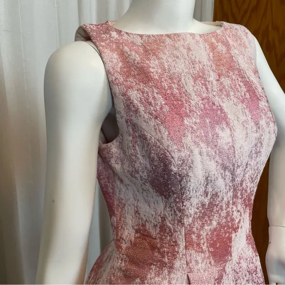 Lela Rose Baby Pink Boat Neck A-line Dress Silk Lined Size 8