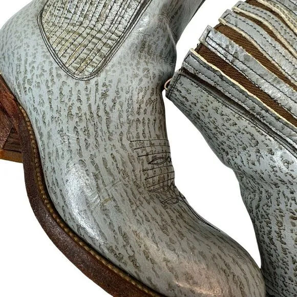 LEON, GTO Gray Destroyer Ankle Cowboy Boots Size 8.5