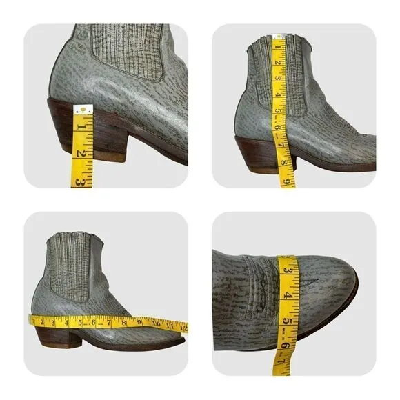 LEON, GTO Gray Destroyer Ankle Cowboy Boots Size 8.5