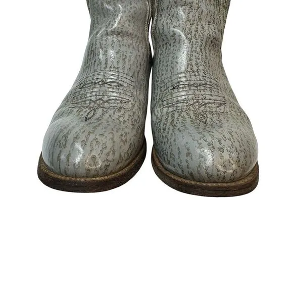 LEON, GTO Gray Destroyer Ankle Cowboy Boots Size 8.5