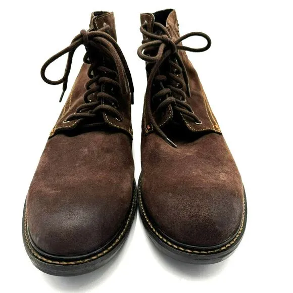 LEVI'S Men's 13 Brown Sheffield Suede Genuine Leather Lace-up Boots Comfort Logo