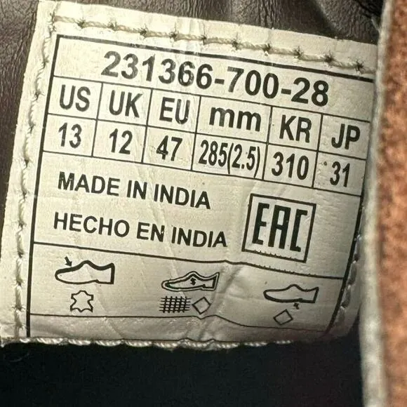 LEVI'S Men's 13 Brown Sheffield Suede Genuine Leather Lace-up Boots Comfort Logo