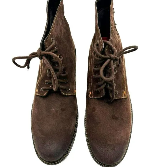 LEVI'S Men's 13 Brown Sheffield Suede Genuine Leather Lace-up Boots Comfort Logo