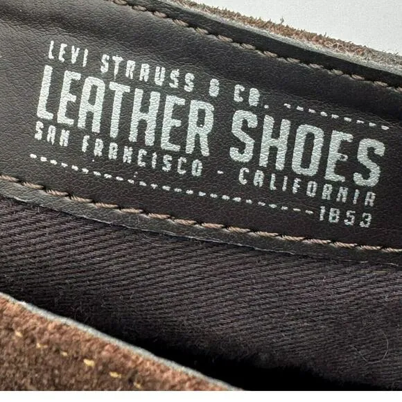 LEVI'S Men's 13 Brown Sheffield Suede Genuine Leather Lace-up Boots Comfort Logo