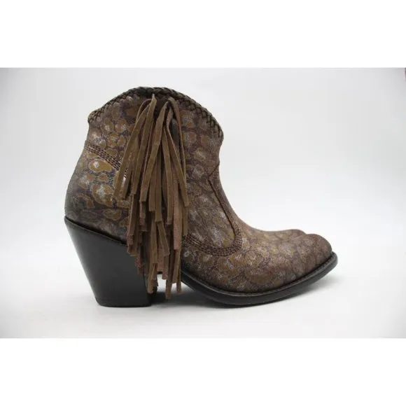 Liberty Black Chloe Chita Miel Boots Fringe Booties Women's Size 7 Cheetah