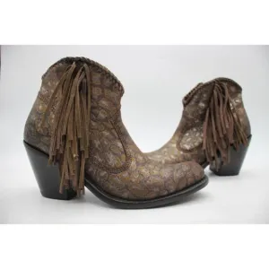 Liberty Black Chloe Chita Miel Boots Fringe Booties Women's Size 7 Cheetah
