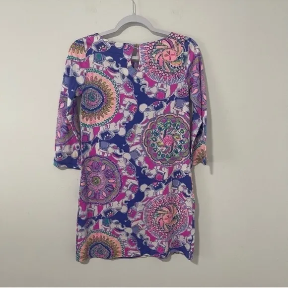 Lilly Pulitzer Bay Dress in Play That Trunky Music Print Tunic Boat Neck XS