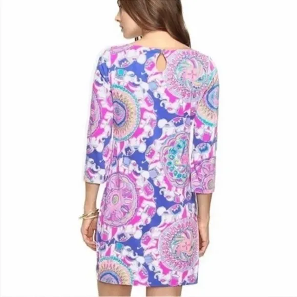 Lilly Pulitzer Bay Dress in Play That Trunky Music Print Tunic Boat Neck XS