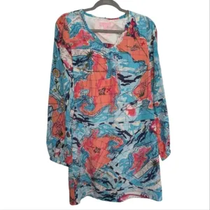 Lilly Pulitzer Connie X Marks the Spot Silk Shift Dress Retired Pattern Sz2