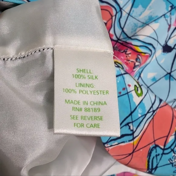 Lilly Pulitzer Connie X Marks the Spot Silk Shift Dress Retired Pattern Sz2