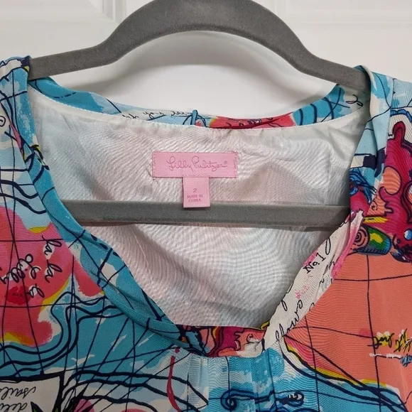 Lilly Pulitzer Connie X Marks the Spot Silk Shift Dress Retired Pattern Sz2
