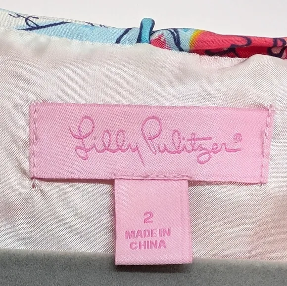 Lilly Pulitzer Connie X Marks the Spot Silk Shift Dress Retired Pattern Sz2