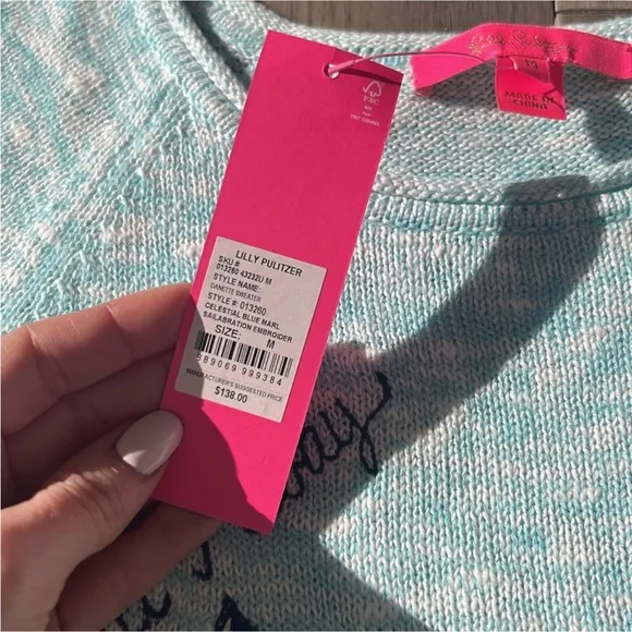 Lilly Pulitzer Danette Sweater Celestial Blue Sailabration Sail Away