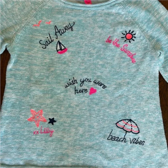 Lilly Pulitzer Danette Sweater Celestial Blue Sailabration Sail Away