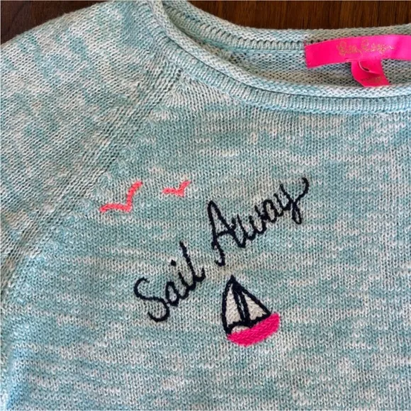 Lilly Pulitzer Danette Sweater Celestial Blue Sailabration Sail Away