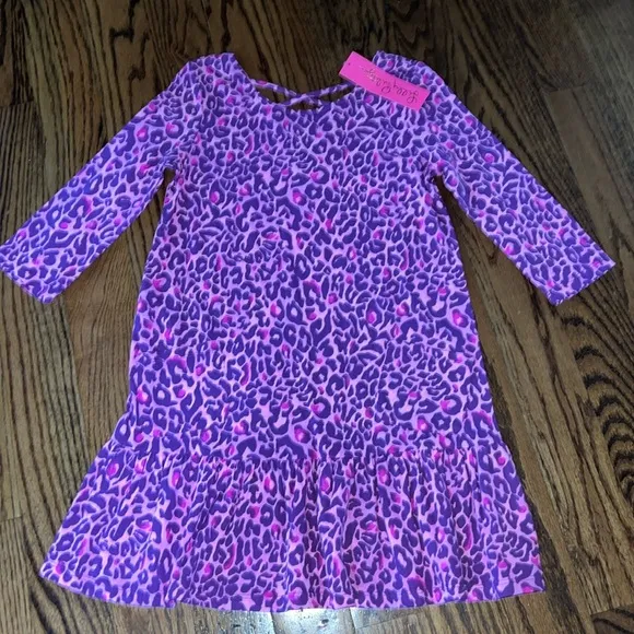 Lilly Pulitzer girls Jena dress purple Berry my favorite spot size large NWT